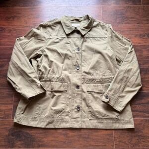 UTILITY CASUAL WORKWEAR FREE ASSEMBLY ARMY GREEN BUTTON UP JACKET PLUS SIZE XXL